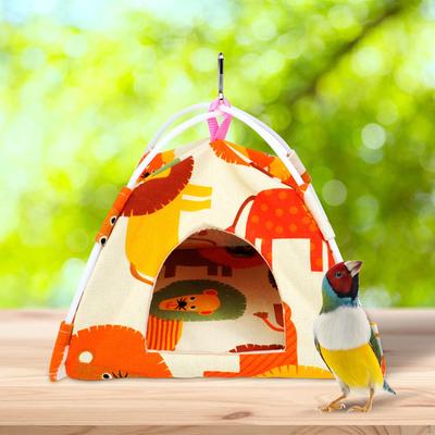 Hut with Hook Bed Perch Stand Playing Toy, Hanging Tent Hammock Cage for Cockatoo Cockatiel Hamster