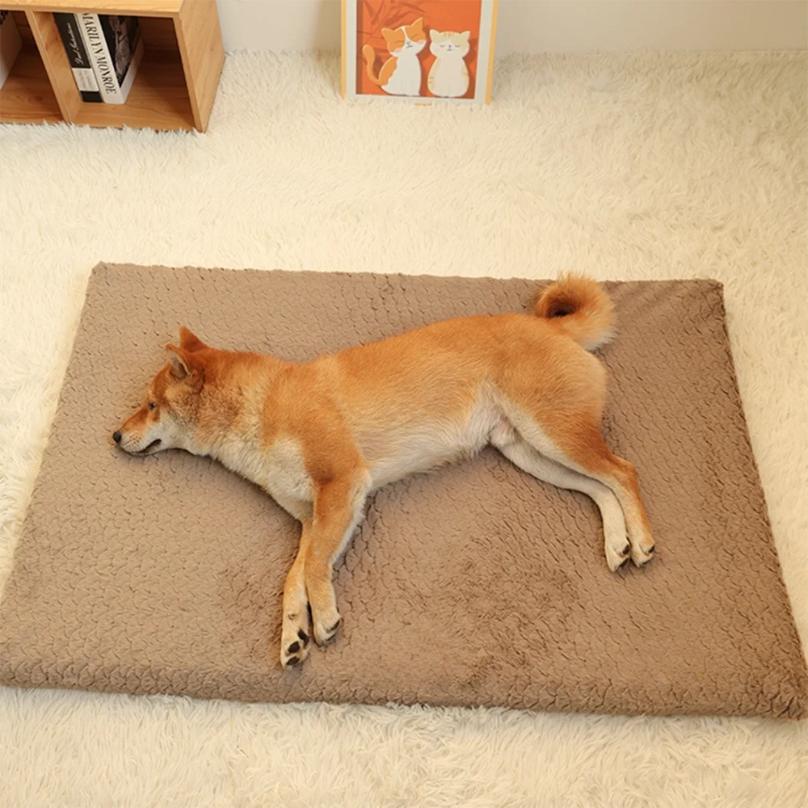Foam Pet Bed With Removable Washable Faux Fur Cover Orthopedic Waterproof Dog Bed For Crate Anti-Slip Bottom Dog Bed