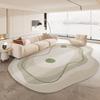 Modern Abstract Irregular Shape Area Rug Living Room Bedroom Non-Slip Washable Floor Mat Minimalist Cream Style