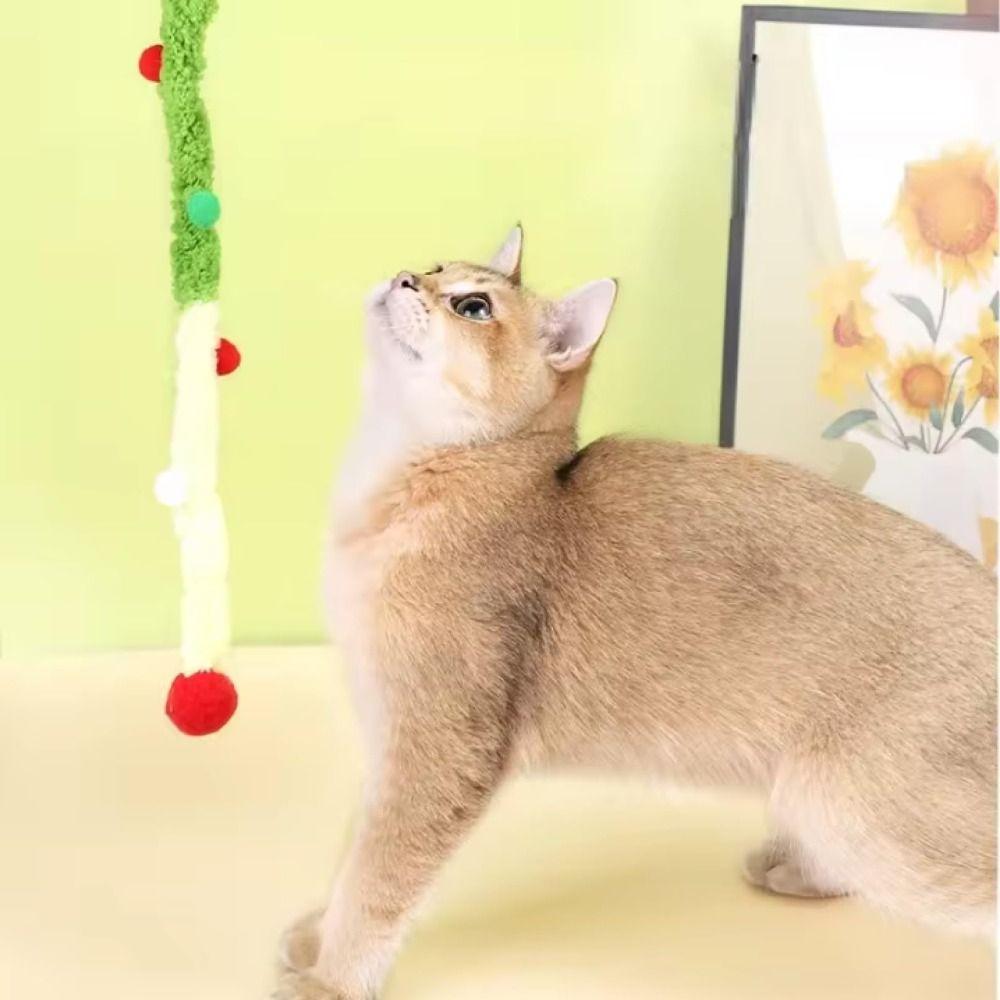 Bunte Katzenangel Plüsch Interaktives Spielzeug Raupe Haustierbedarf Outdoor-Spaß