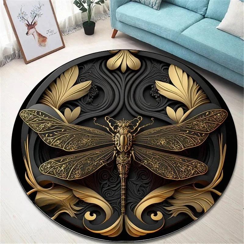 Runder Vintage-Teppich 'Baum des Lebens' für Wohnzimmer und Schlafzimmer Eleganter rutschfester Teppich Stilvolle dekorative Bodendekoration Perfektes Geschenk