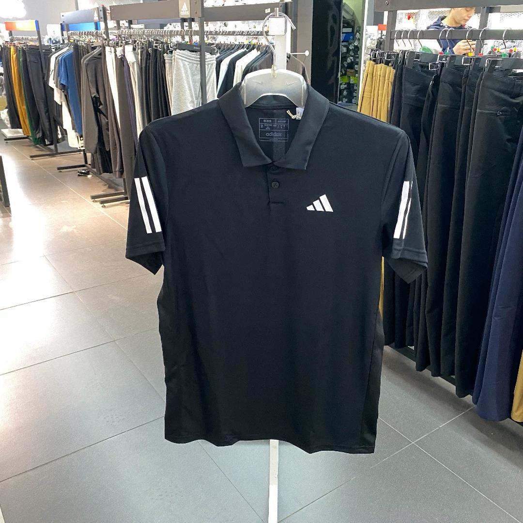 Adidas Genuine New Summer Men s Sports Casual Short-Sleeved Polo Shirt Is2294 S чёрный