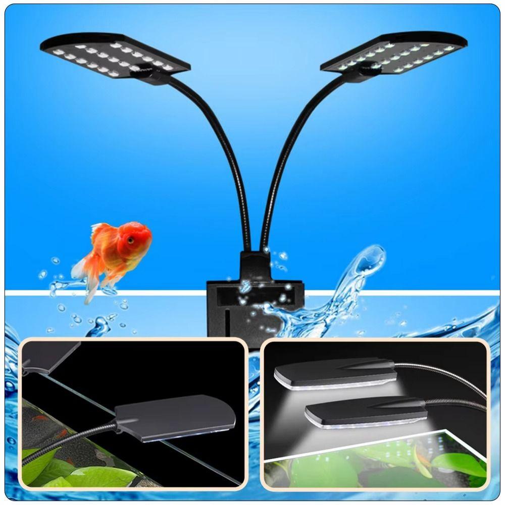 Double Head Clip On Aquarium Light White Light Fish Tank Light LED Aquarium Light  Aquarium