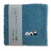 Kyosuke Japanese-made Hand Towel, Imabari-made, 100% Cotton, Approx. 25 X 25 Cm, Onigiri (Rice Ball) Design, Blue, Kurumin (Japanese Character),