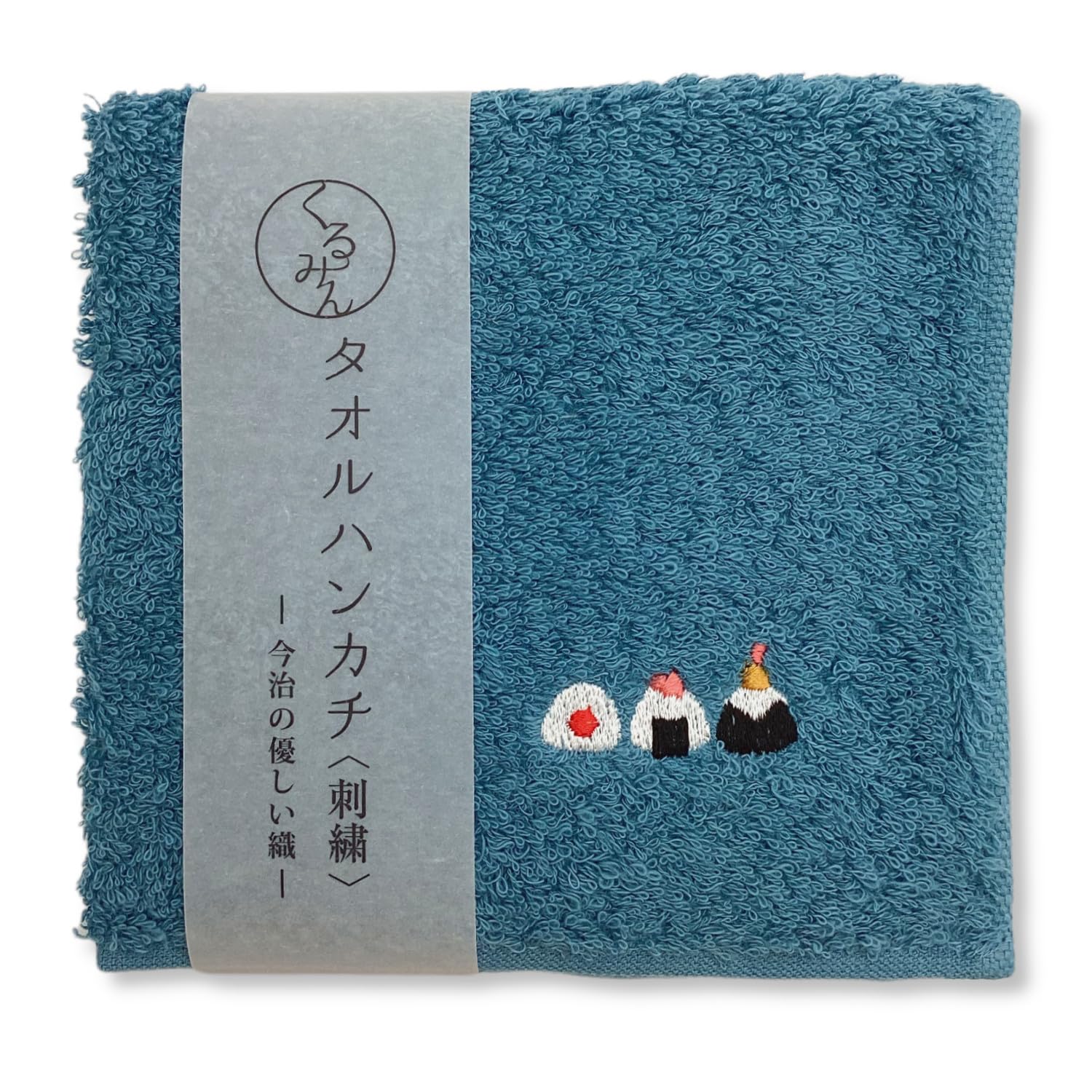 

Kyosuke Hand 25 x 25 Онигири Курумин Вышитая Пищевая Бумажная Лента Полотенце Японского Производства, Из Имабари, 100% Хлопок, Прибл.. см, (Рисовый шарик) Дизайн, Синий,