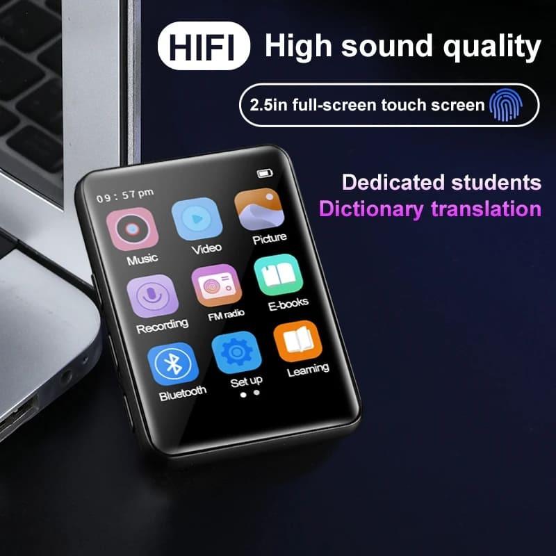 Přenosný MP3 přehrávač Bluetooth 5.0 hudební stereo reproduktor Mini MP4 přehrávání videa s LED obrazovkou Nahrávání FM rádia