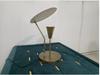 Mid-Century Italian Raw Brass and White Table Lamp Bedroom & Office Lighting Reflector Light