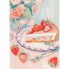 Pastel Strawberry Basket Watercolor Poster Cake Desserts Canvas Painting Trendy Wall Art Girly Kitchen Room Home Decor Mural