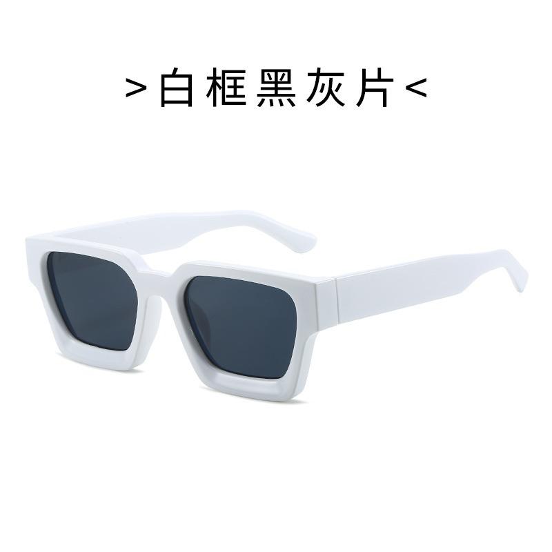 2024 New Arrival Fashion AC Lens Classic Cool Big Frame Glasses Retro Punk Thick square Frame Sunglasses for Women Men Fashion sunglasses