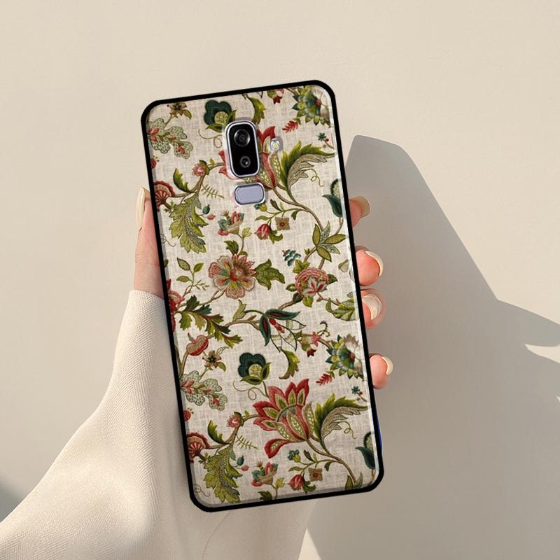 Embroidery Flowers Case For Samsung Galaxy J1 J3 J7 J5 2016 A3 A5 2017 J8 A7 A9 J4 J6 A6 A8 Plus 2018 Cover