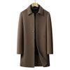 Cashmere coat men's handmade double-sided woolen down windbreaker middle-aged and elderly dad's winter lapel coat