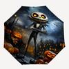 Halloween, Jack Skellington Themed Automatic Opening and Closing Umbrella, Brightly Colored 8-rib Portable Umbrella, Suitable for Men and Wo