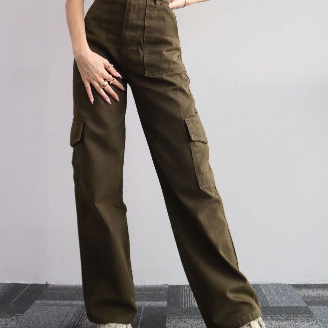 

2026 Versatile Mid-Waist Cargo Pants with 3D Pockets - White 2XL армія зелений колір