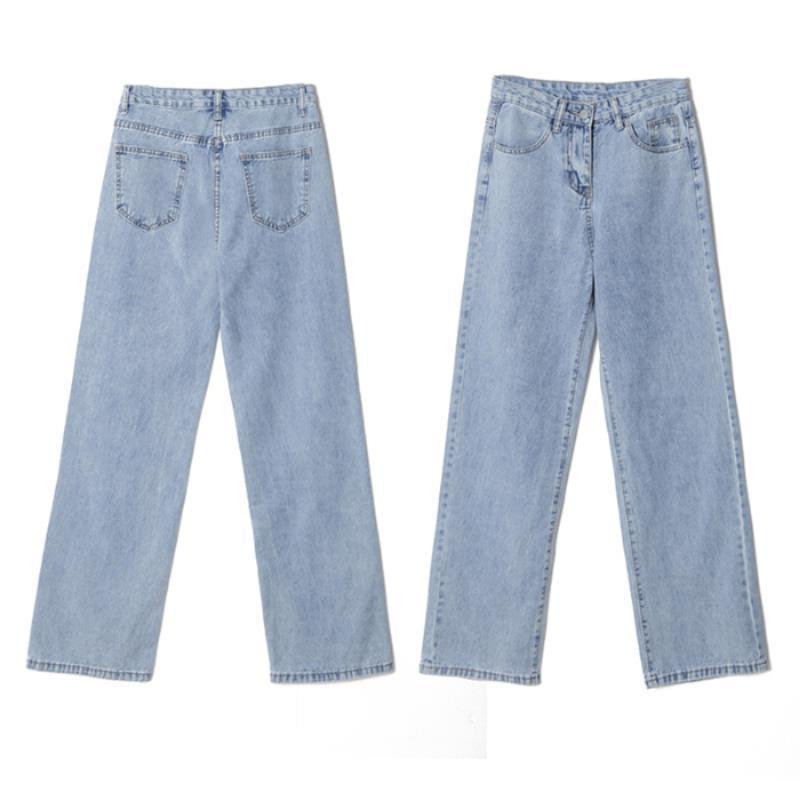 Pantaloni a gamba larga Jeans Donna Primavera e autunno Pantaloni larghi e dritti a vita alta