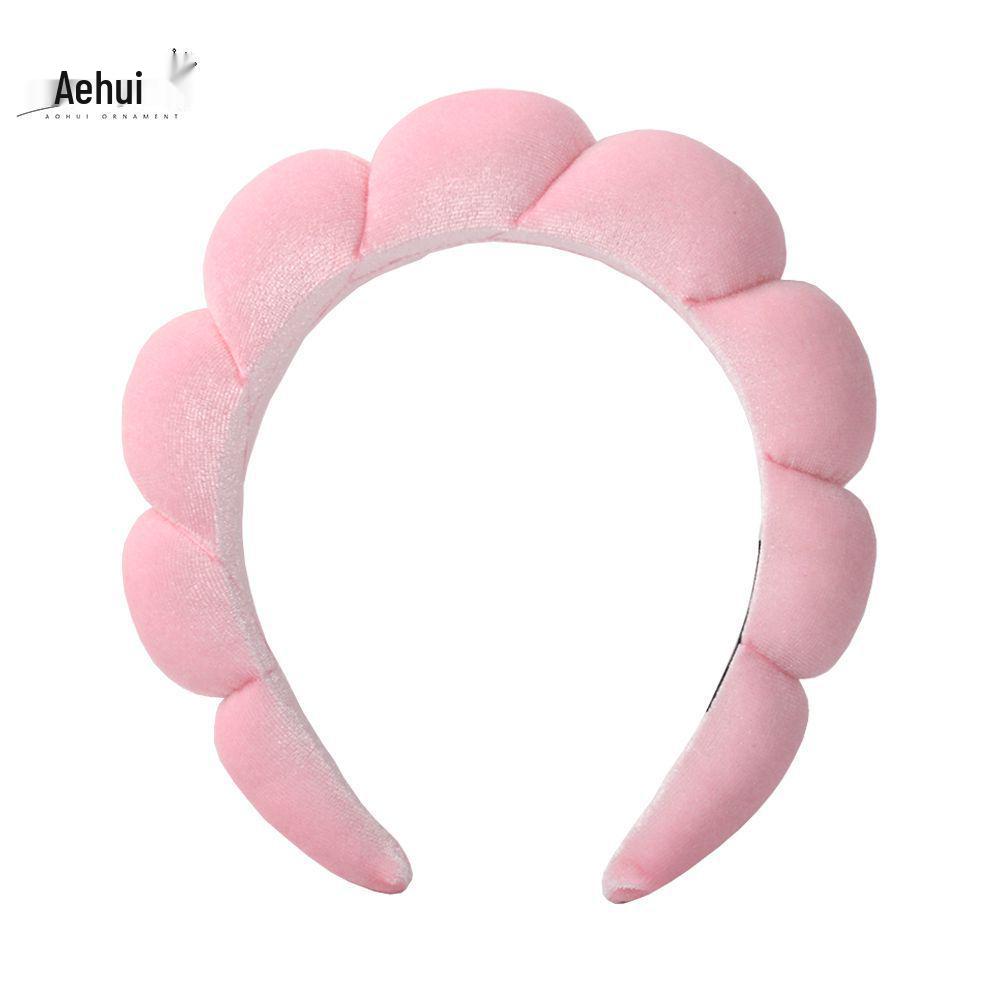 Gold Velvet Spa Headband & Wristband Set for Face Washing & Makeup