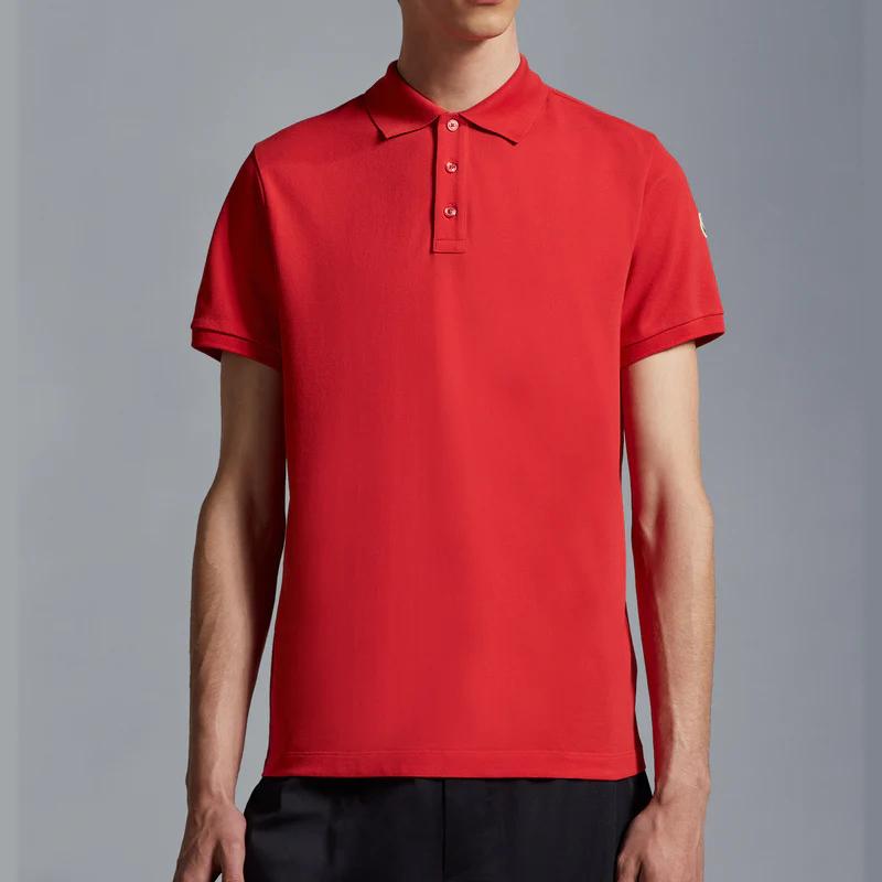 Moncler Polo da Uomo Colletto Rosso Moderato Altro I10918A7051084556455