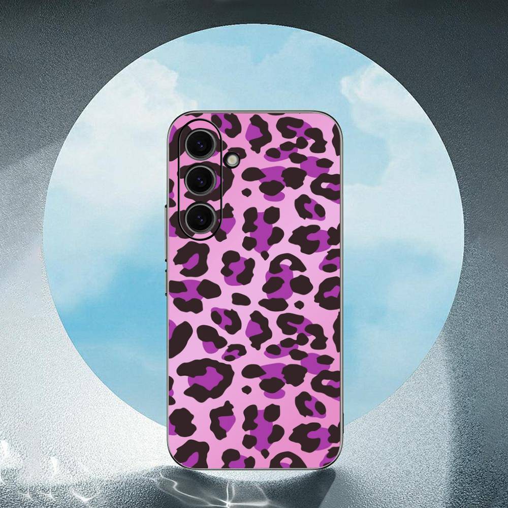 Fashion Leopard Print Luxury Black Phone Case For Samsung Galaxy S23 S24 S25 Ultra S22 Plus S21