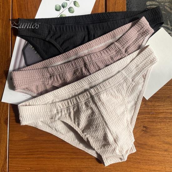 Moisture Management Underwear Men Cotton Briefs, Solid Color Breathable Underpants, Elastic Waistband, Everyday Essential Soft Wicking Briefs