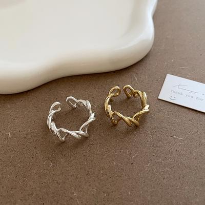 Niche Design Sense Empty Lines Winding Open Ring Women'S Light Luxury Retro Elegance High Temperament Ring Ring