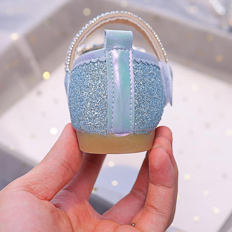 Girls' Rhinestone Princess Shoes: New 2025 Spring/Autumn Round-Toe Soft-Sole Shoes for Toddlers Ages 3-12, Perfect for Performances.