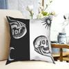 Zodiac Tarot Cushion Cover Funny Decor Pillowcase Black White Sun Moon Square Pillowcase Home Retro Star Mandala