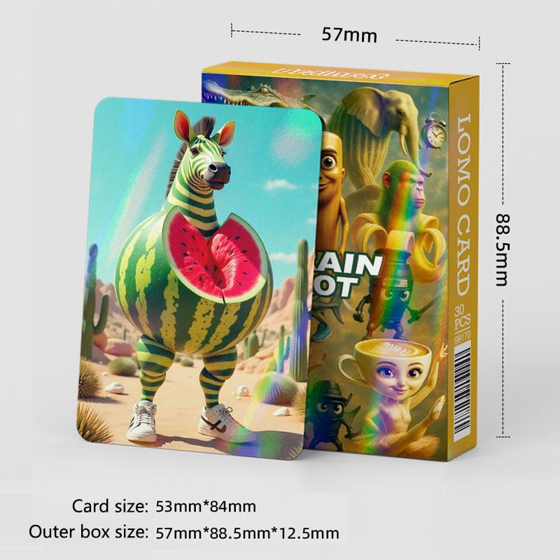 30Pcs Italian Brainrot Laser Cards Collection Tungtungtung Sahur Tralalero Tralala Classic Toy Card Children Party Game Gift Kid Friendly Entertaining