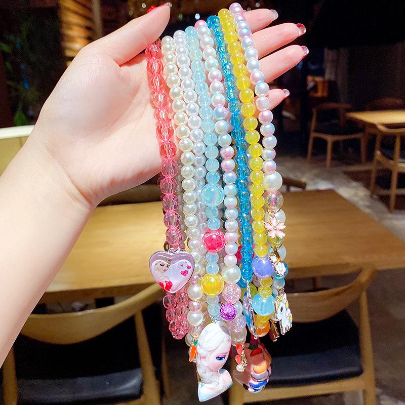 Children's Princess Jewelry Set: Cartoon Pony & Frozen Elsa Necklace, Bracelet, and Ring for Little Girls