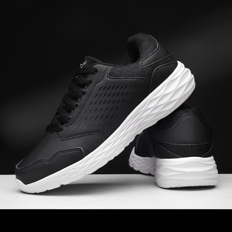 Mens Sports Shoes New Lightweight Snug Leather Casual Sneakers Retro Trendy Anti Slip Training Flat Running Shoes for Man