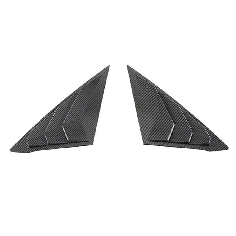 For Honda Civic   Hatchback Rear Side Vent Quarter Window Louver Shutter Cover Parts Carbon Fiber Color