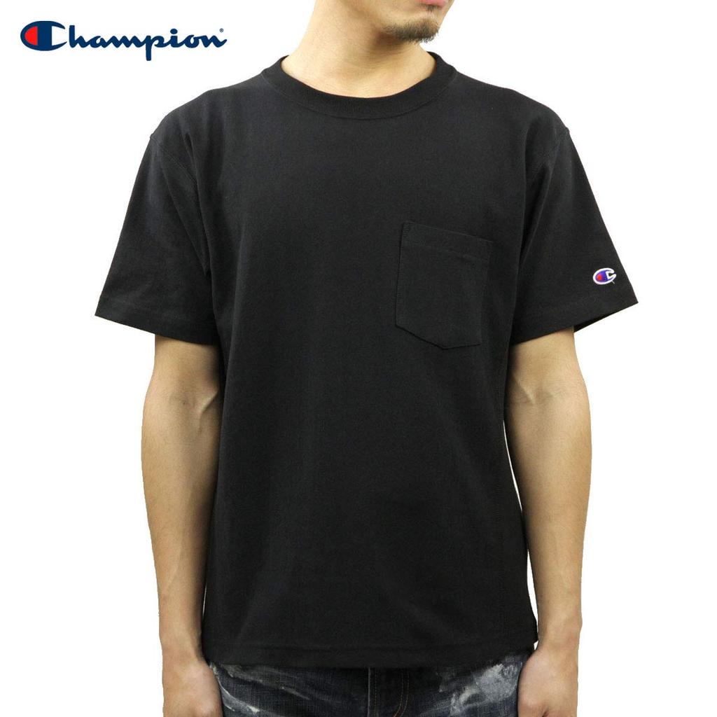Short Sleeve Cotton Standard Short Sleeve with Pocket Reverse Short Sleeve Pocket Black M [Champion] 100% 9.4oz T-Shirt Weave(R) T-Shirt Men's C3-P318