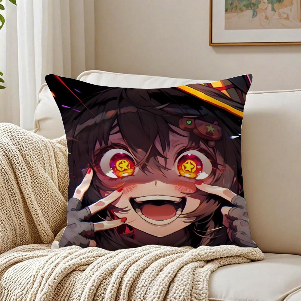 Anime ComedyFantasy KKonosuba Cushion Cover Pillowcase Antidustmite living Room Sofa Decor Cushion Room