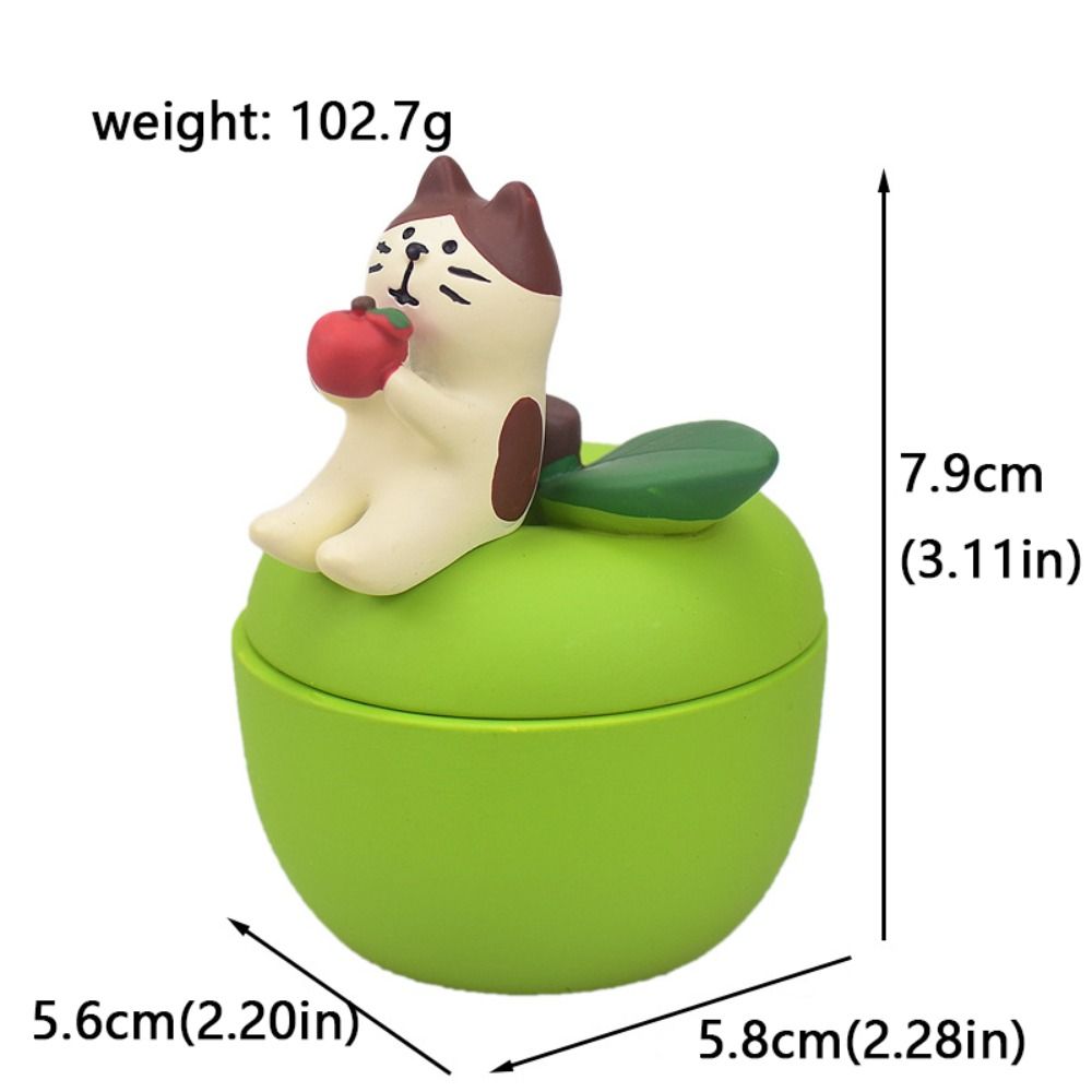 Cat Cat Pen Holder Resin Japanese Grocery Fruit Stationery Container Desktop Decoration Cartoon Seal Storage Jar