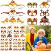 Occhiali di carta Tacchino e Zucca per il Giorno del Ringraziamento, Accessori Photo Booth per Bambini e Adulti