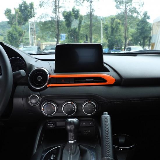 ABS Orange Center Console air outlet frame Trim For Mazda MX-5 Miata 2016-23