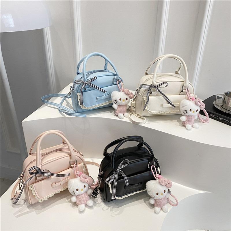 Cute cartoon girl bag 2 summer new large-capacity textured shoulder oblique span bag