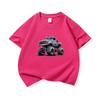 Kids Cotton T Shirt Cool Cartoon Offroad Vehicle Print Crew Neck Short Sleeve Tee Casual Boys Girls Summer Tops