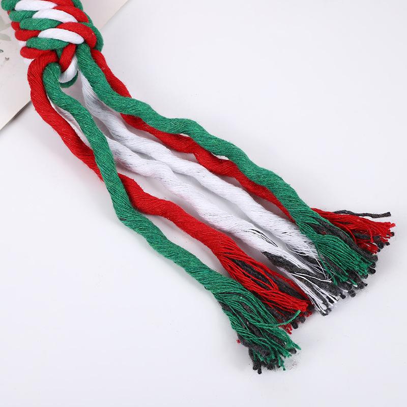 Pet Christmas Dog Teething Toys: Cute Cartoon Cotton Rope for Teeth Cleaning