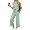 2025 Summer Women's Cross-Border Suit: Vest Top & Wide-Leg Cropped Pants