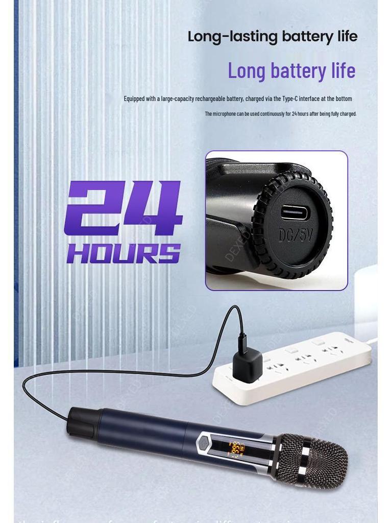 2.4G Wireless High Fidelity Noise-Reducing Microphone for KTV, Stage, Home Party, and Speech