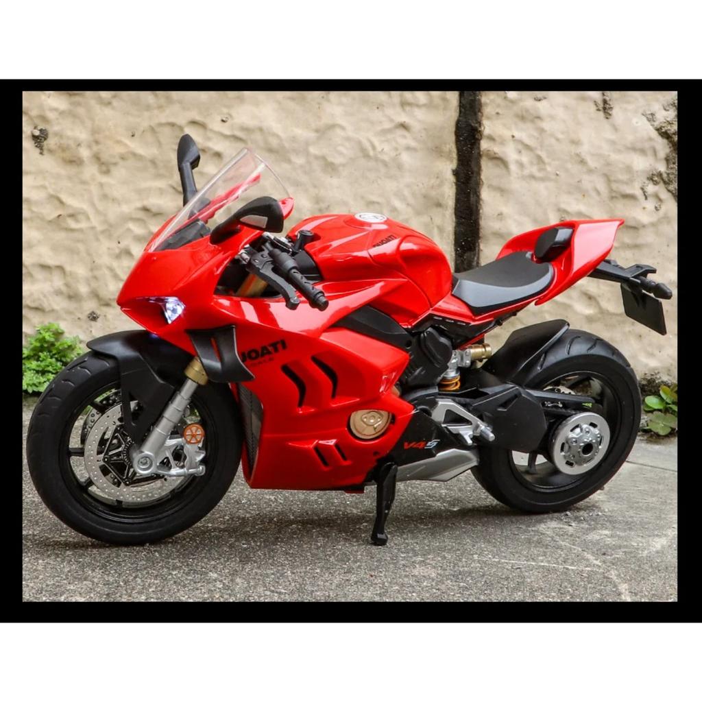 1/9 Ducatis V4S Panigale Alloy Die Cast Motorcycle Model Toy Vehicle Collection Carrying Lighting Off Road Autocycle Toys Car