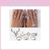Fashionable Bohemian Gypsy Elk Head Triangle Turquoise Alloy Rings In Gold And Silver For Women And Men