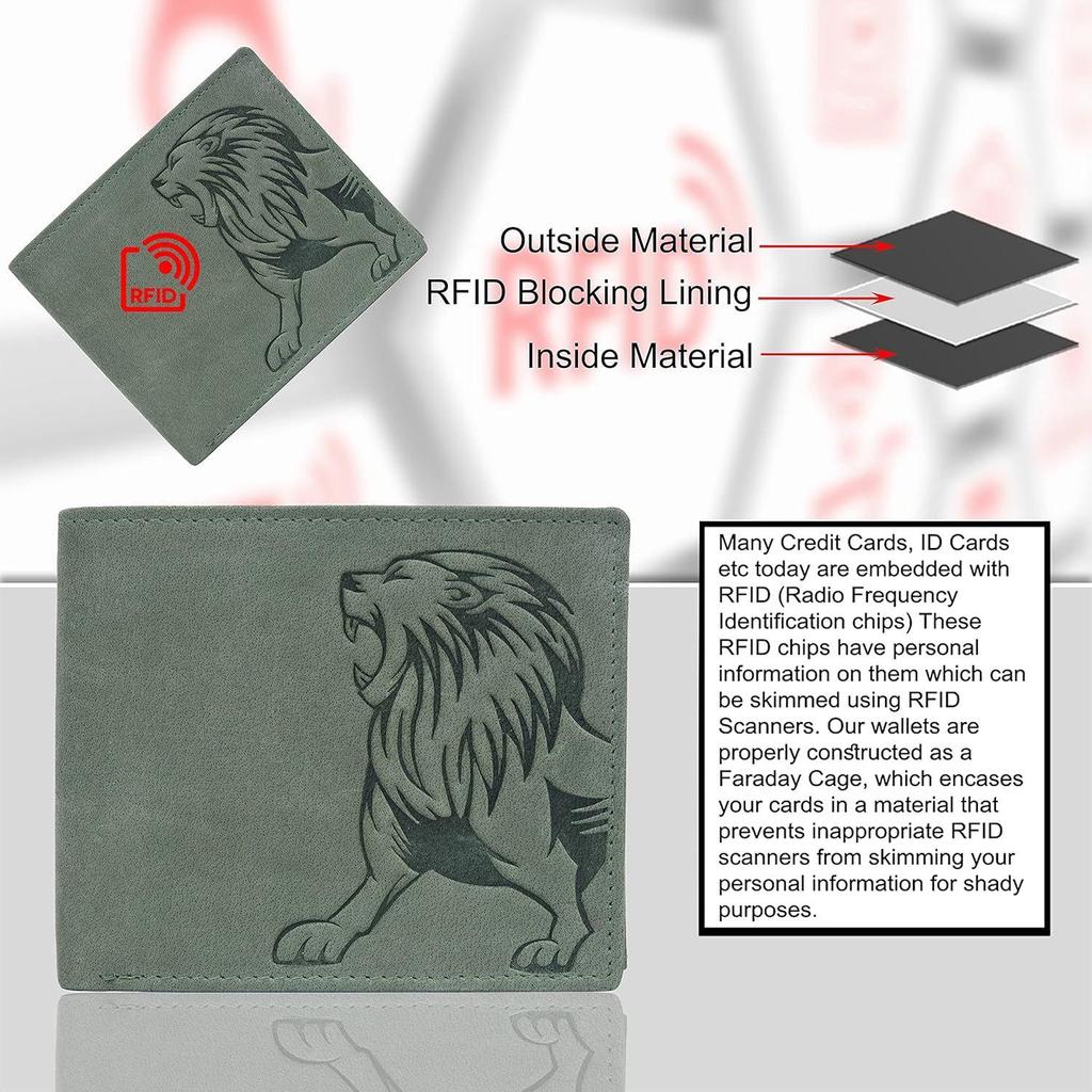 Leo Vintage Green Leather Wallet for Men