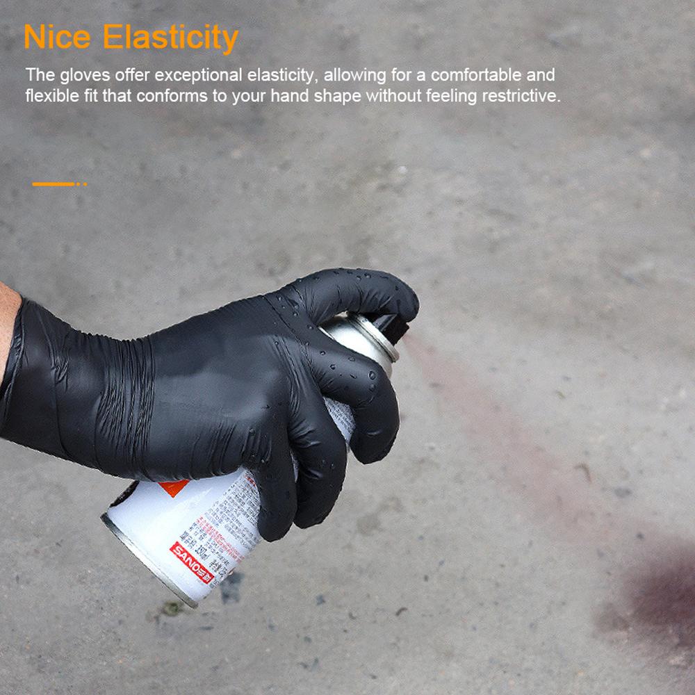 100pcs Disposable Nitrile Gloves Latex Free Powder Free Daily Protecting Gloves Oil Proof & Wear Resistant for Cleaning