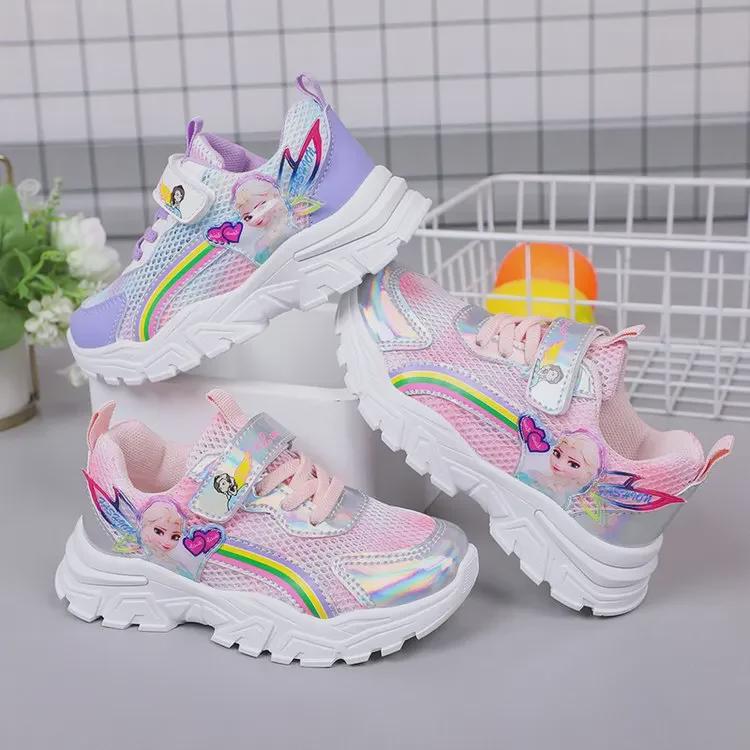 2023 Frühjahr/Sommer Rosa Mesh Atmungsaktive Casual Kinder Sportschuhe, Bequemer Koreanischer Stil