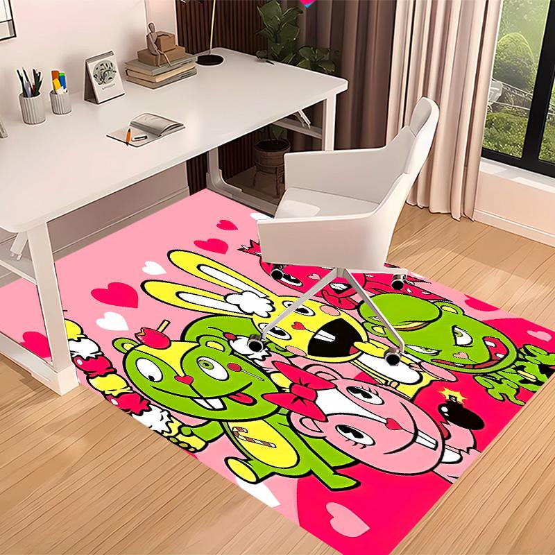 Happy Tree Friends3 Printed Absorbent Washable Carpet, Non-Slip Bathroom Mats, Kitchen Rugs, Yoga Mat,Living Room Entrance, Camping Picnic Rugs