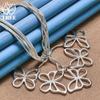 925 Sterling Silver Five Butterfly Naszyjnik Łańcuch Węża Biżuteria