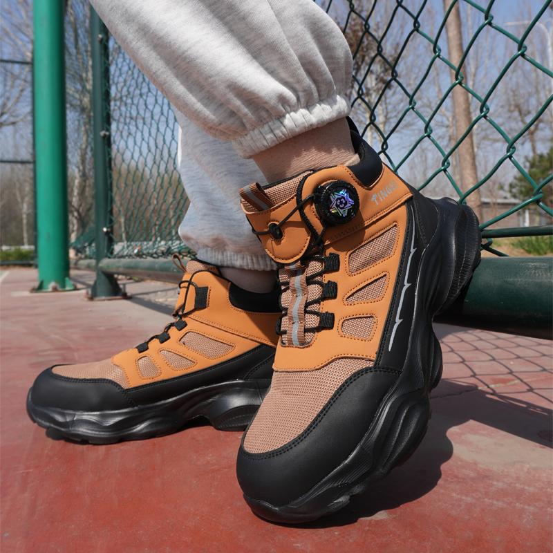 Rotating Button Safety Shoes Anti-Smash Anti Puncture Indestructible Shoes Breathable Work Sneakers Steel Toe Shoes Security