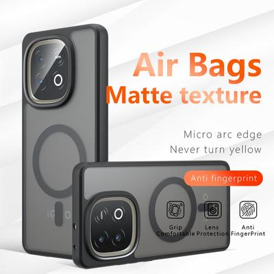 For Magsafe Case For VIVO IQOO Z10 Turbo Pro Acrylic Matte Shockproof Hard Bumper Magnetic Cover for IQOO Z10TurboPro Shell