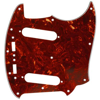 Musiclily Pro 12-Hole Mustang Pickguard (Made In Japan) for Fender Japan Mustang Electric Guitar, Brown Tortoiseshell 4-Piece Set