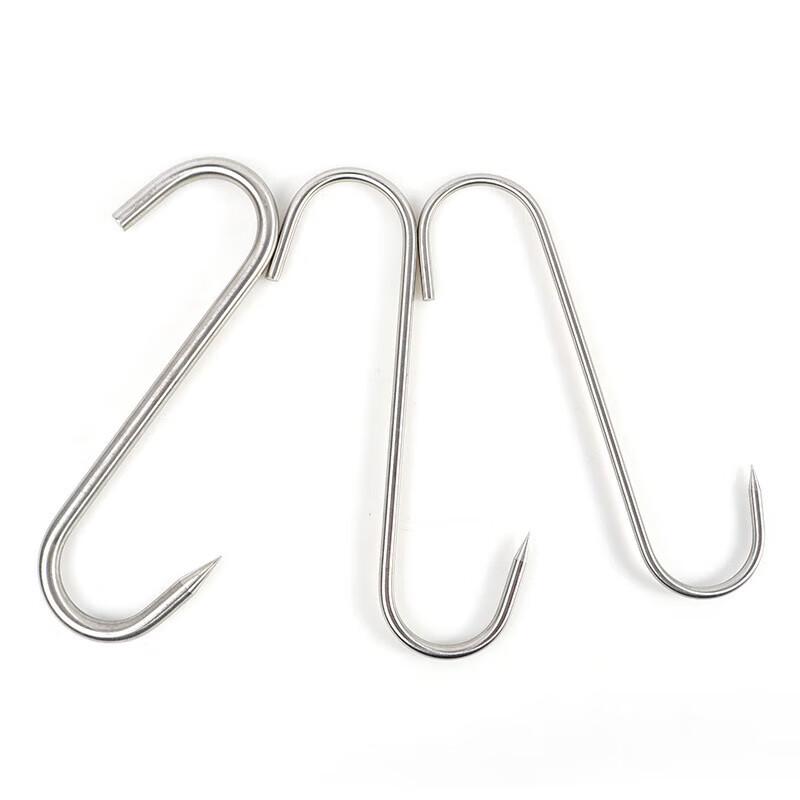 Heavy-Duty Stainless Steel S-Hooks for Cured Meats